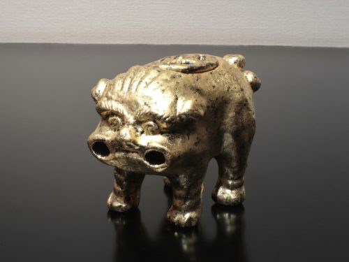 通次阿山　獅子香炉　金彩　京都
