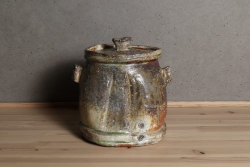 新学　伊賀耳付水指　茶道具