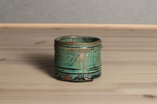 山田和　青織部ぐい吞　酒器　越前
