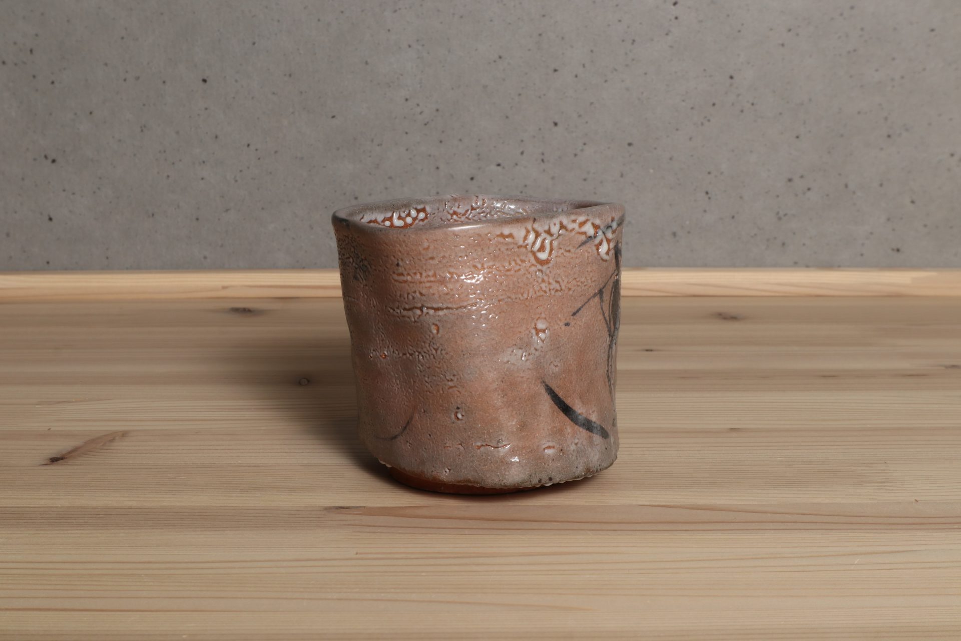 唐津焼 筒茶碗 紙箱 唐津焼 筒茶碗 紙箱